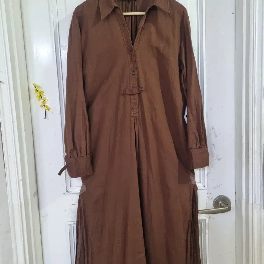 [BUNJANG] Summer Brown Linen Long Dress / 여름 밤색. 마. 린넨. 롱원피스.   깨끗해요. 가슴단면