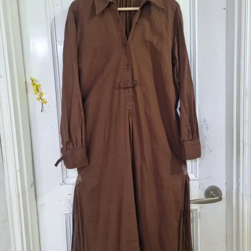 [BUNJANG] Summer Brown Linen Long Dress / 여름 밤색. 마. 린넨. 롱원피스.   깨끗해요. 가슴단면