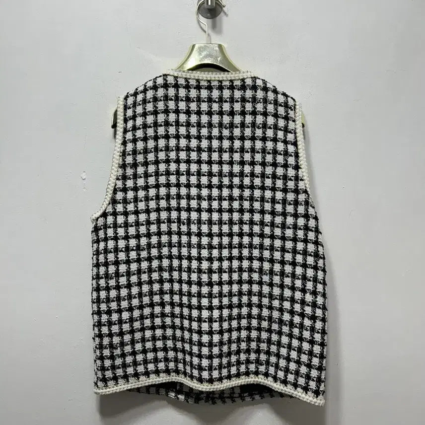 [SOLD OUT] 체크 트위드 포켓 조끼 베스트 여성 S