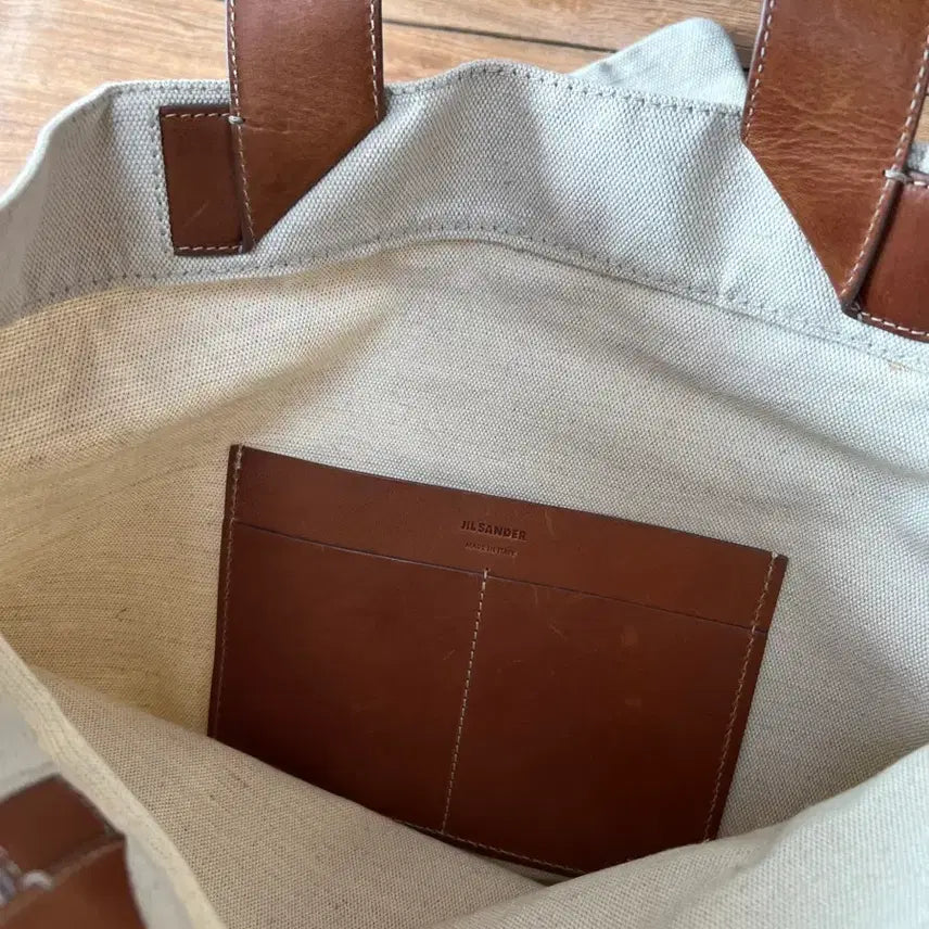 [BUNJANG] Jil Sander Canvas Tote Bag Ivory / 질샌더 캔버스 토트백 아이보리