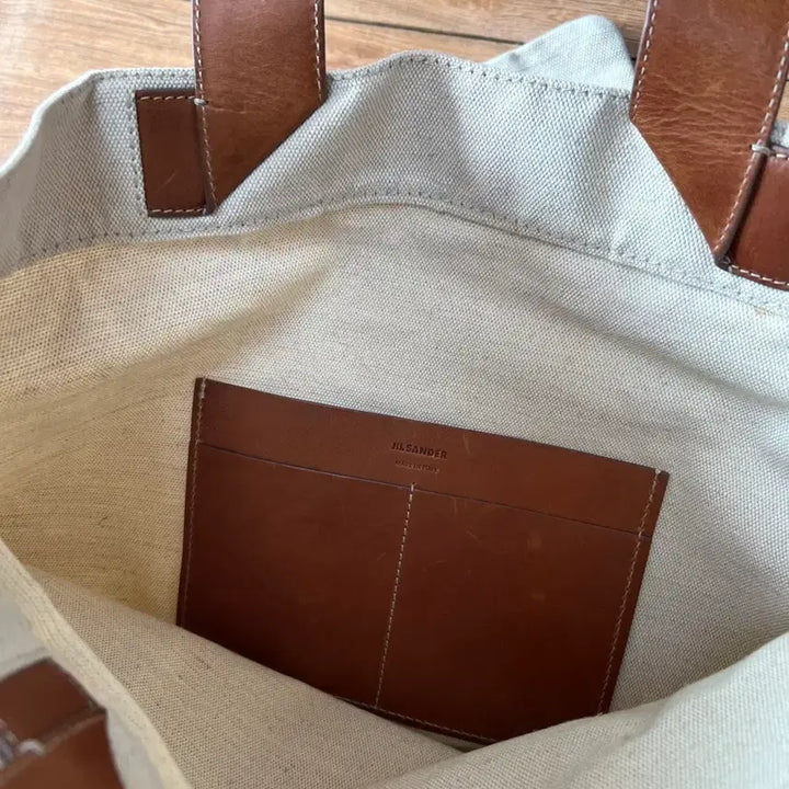 [BUNJANG] Jil Sander Canvas Tote Bag Ivory / 질샌더 캔버스 토트백 아이보리