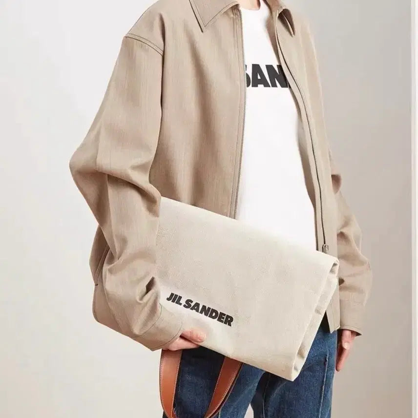 [BUNJANG] Jil Sander Canvas Tote Bag Ivory / 질샌더 캔버스 토트백 아이보리
