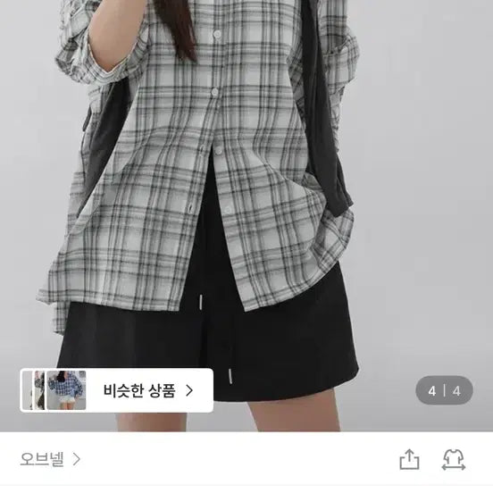 [BUNJANG] Obnel Checkered Shirt / 오브넬 체크셔츠 새상품
