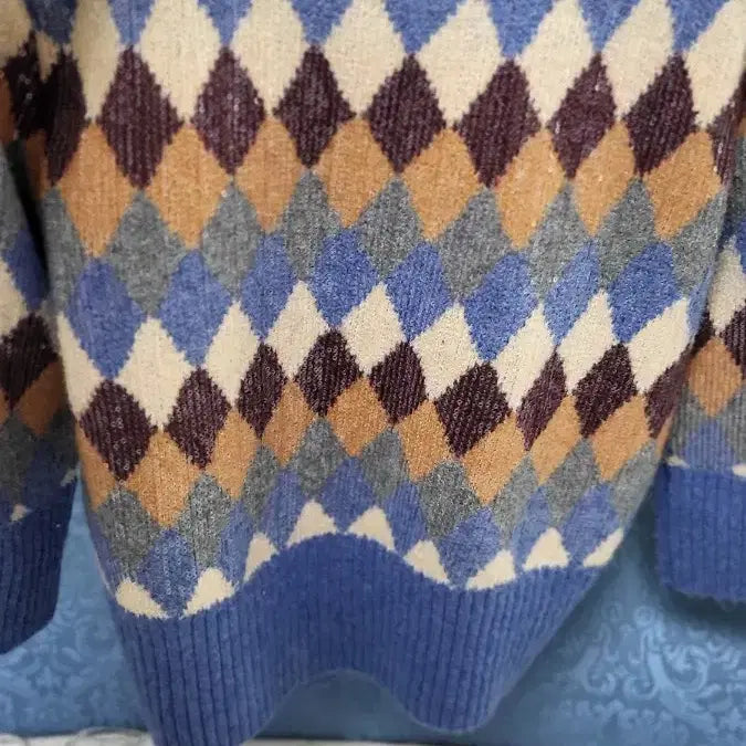 [BUNJANG] ZARA Argyle Knit Sweater / 자라 아가일 니트 스웨터