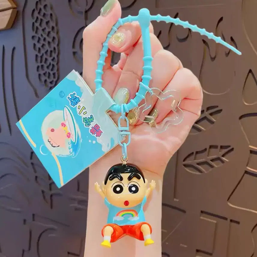 [BUNJANG] Crayon Shin-chan Rainbow T-shirt Keychain / 짱구 무지개 키링 악세사리