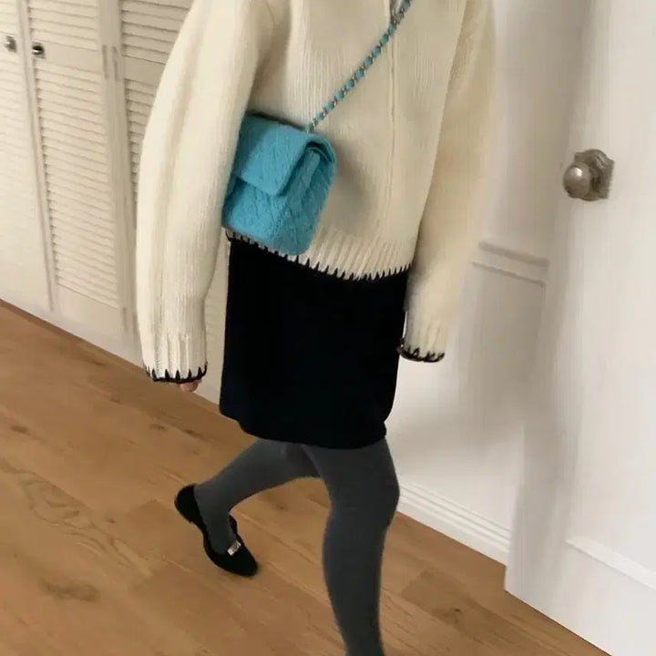 [BUNJANG] Color Block Stitch Cardigan / 배색스티치가디건 새상품