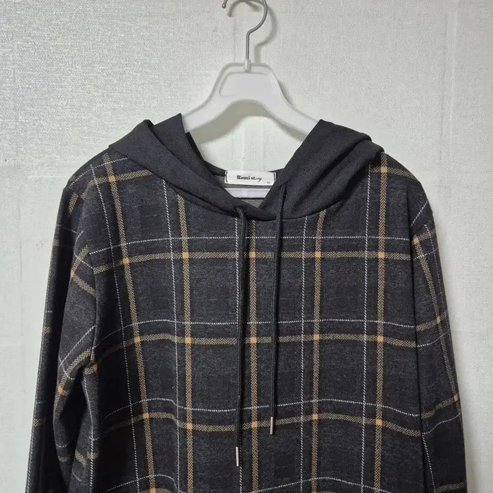 [BUNJANG] Romistory Checkered Hooded Long Dress / 로미스토리 체크 후드 롱 원피스