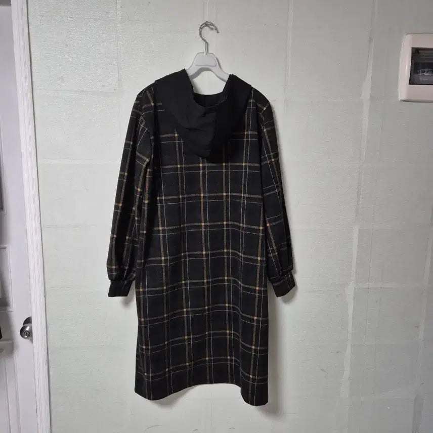 [BUNJANG] Romistory Checkered Hooded Long Dress / 로미스토리 체크 후드 롱 원피스