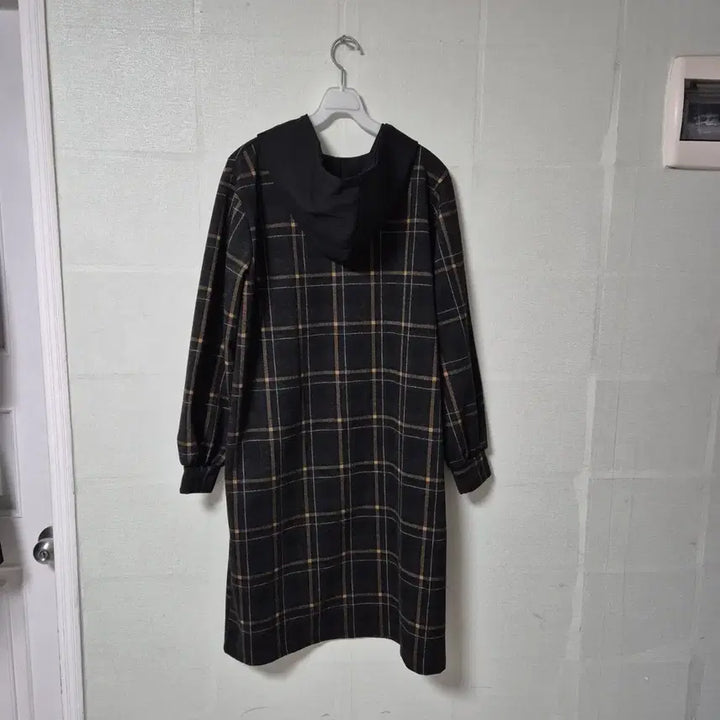 [BUNJANG] Romistory Checkered Hooded Long Dress / 로미스토리 체크 후드 롱 원피스
