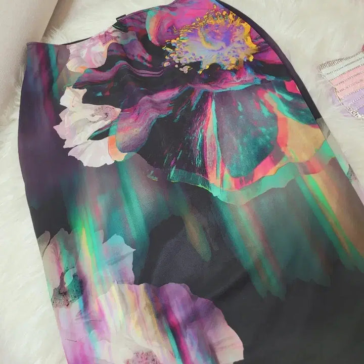 [BUNJANG] Floral Pattern Midi Skirt / 플라워 패턴 미디 스커트 수입