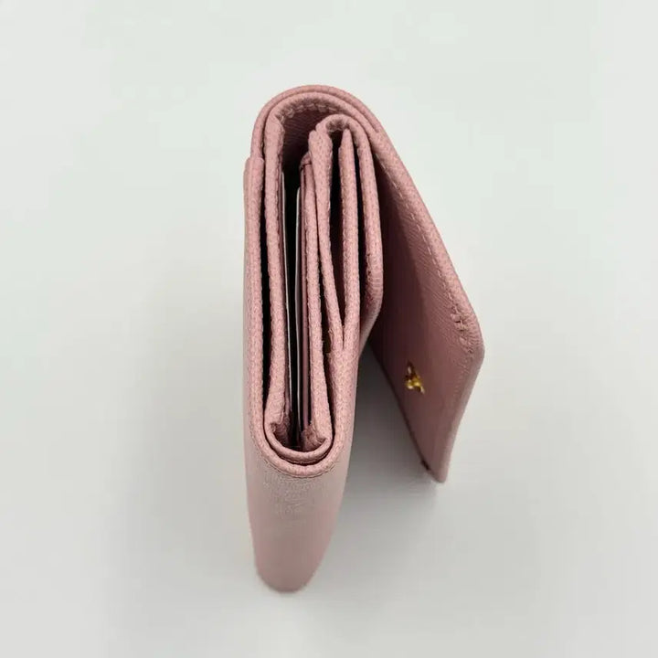 [BUNJANG] Prada Saffiano Triangle Pink Wallet / 프라다 사피아노 트라이앵글 핑크 반지갑 1MH043