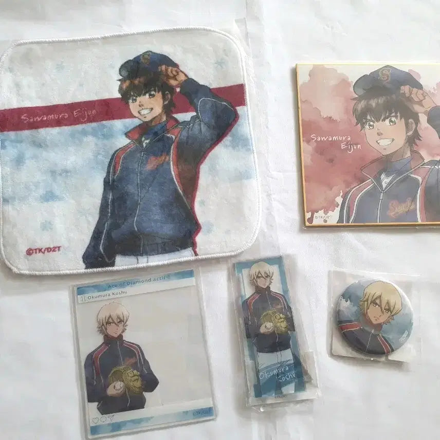 [BUNJANG] Diamond no Ace Sawamura Eijun Acrylic, Shikishi, Towel Bundle Set / 다이에이 일괄 사와무라 코슈 쿠지 아크릴 색지 타올 다이아몬드에이스