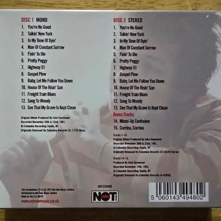 [BUNJANG] Bob Dylan MONO &amp; STEREO CD Album / CD 음반 Bob Dylan 밥 딜런 - MONO &amp; STEREO 영국반