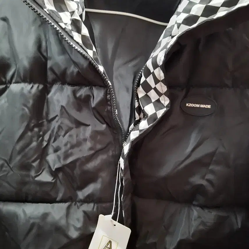 [BUNJANG] KZOOM MADE Black Check Padded Jumper / KZOOM MADE 블랙 체크 패딩 점퍼100.  미사용