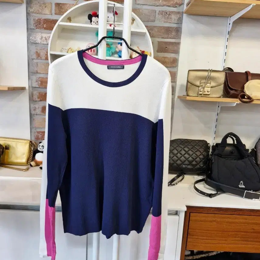 [BUNJANG] Tommy Hilfiger Color Block Knit Sweater / 타미힐피거 컬러블록 니트