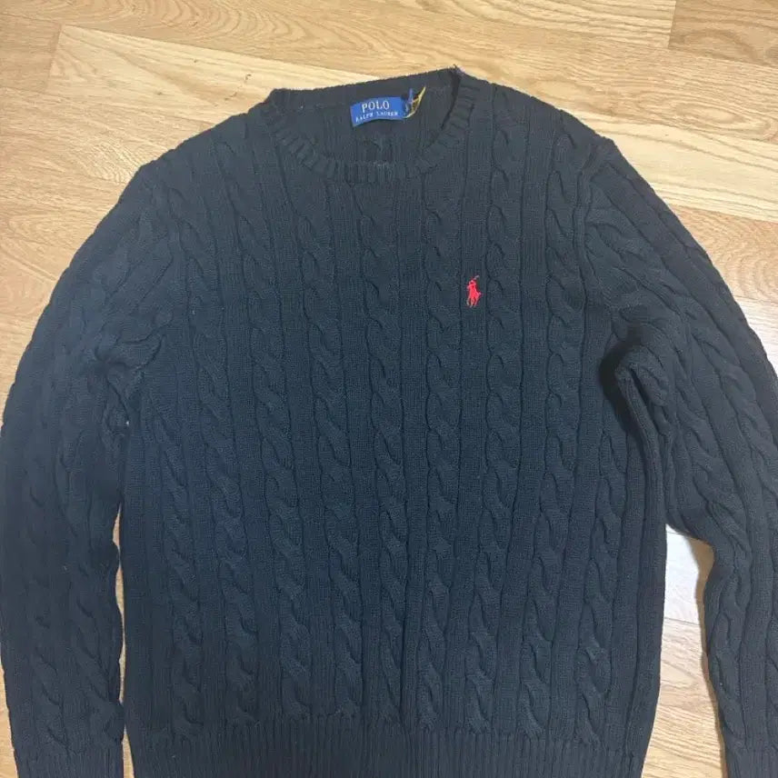 [BUNJANG] Polo Ralph Lauren Cable Knit Sweater / 폴로 랄프로렌 케이블 니트 블랙