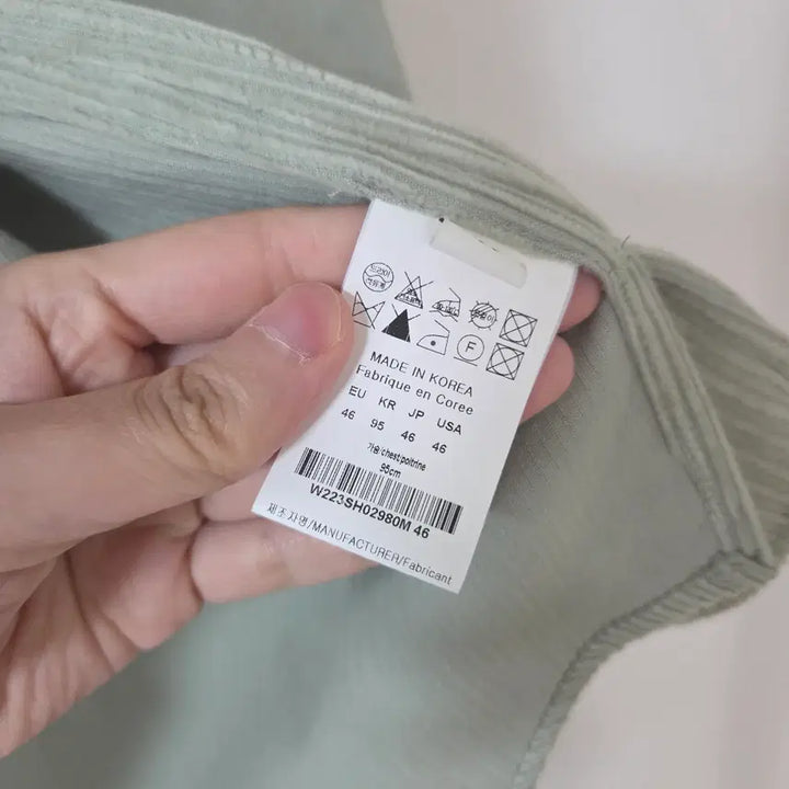 [BUNJANG] Wooyoungmi 22FW Mint Corduroy Shirt Jacket / 우영미 22fw 민트 코듀로이 셔츠 자켓 46