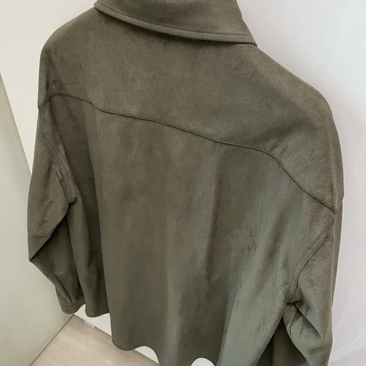 [BUNJANG] Layer Union Suede Oversized Shirt Khaki M / 레이어유니온 스웨이드 오버핏 셔츠 카키 M