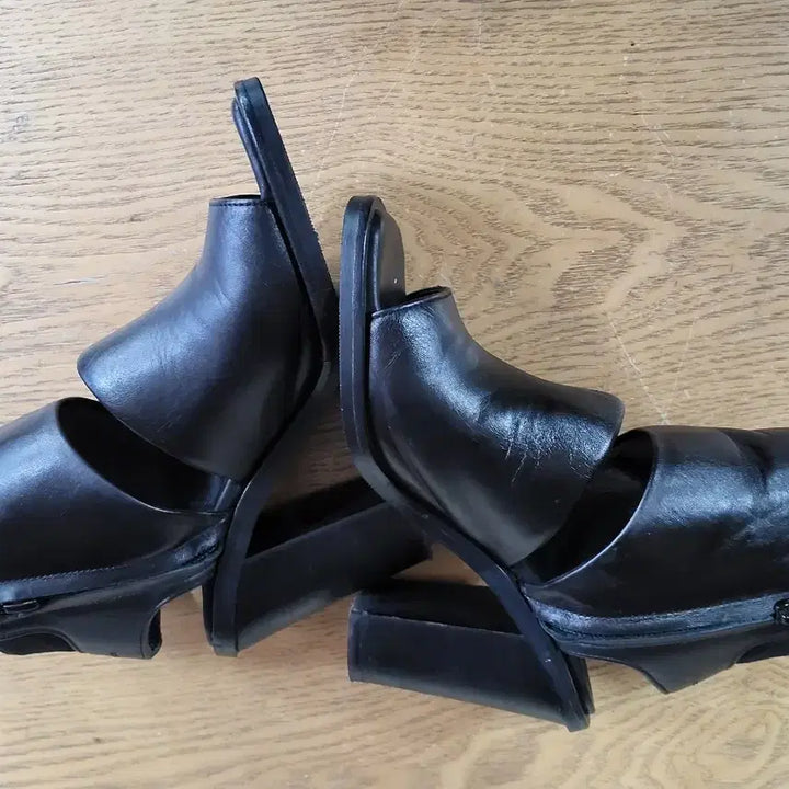 [BUNJANG] System Black Open Toe Heels - Size 230 / 시스템 블랙 오픈토 힐230