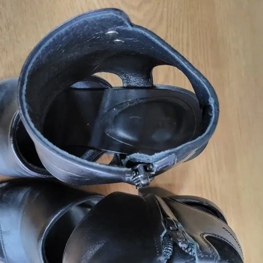 [BUNJANG] System Black Open Toe Heels - Size 230 / 시스템 블랙 오픈토 힐230