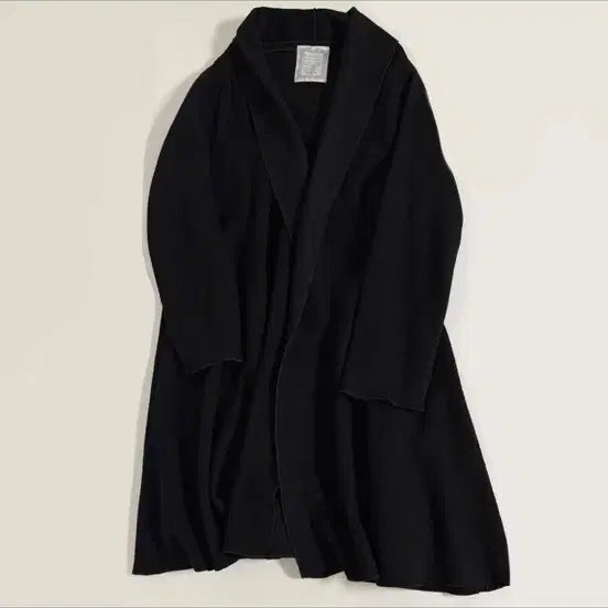 [BUNJANG] Vintage Wool Flare Long Coat Black / 빈티지 울 플레어 롱 코트 가디건 블랙