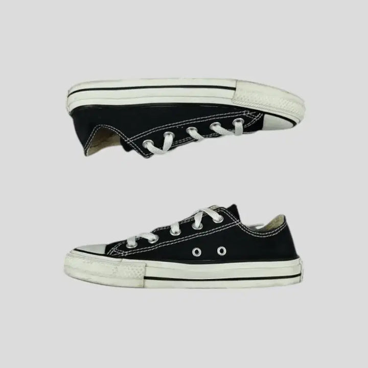 [BUNJANG] Converse Chuck Taylor All Star Classic Black Canvas Sneakers / 컨버스 척테일러 올스타 클래식 블랙 M9166C 캔버스 단화 스니커즈 운