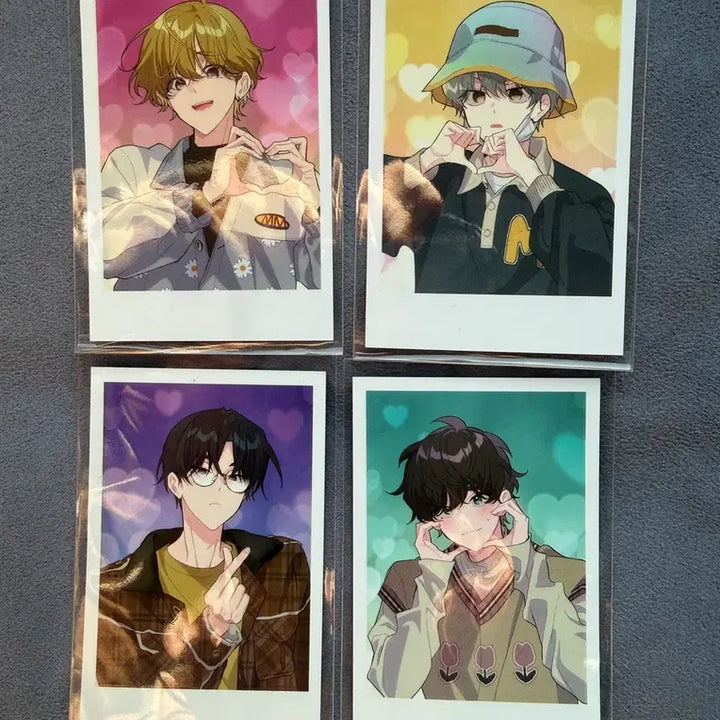 [BUNJANG] Merry Marbling Polaroid 4-Piece Set / 메리마블링 폴라로이드 4장세트