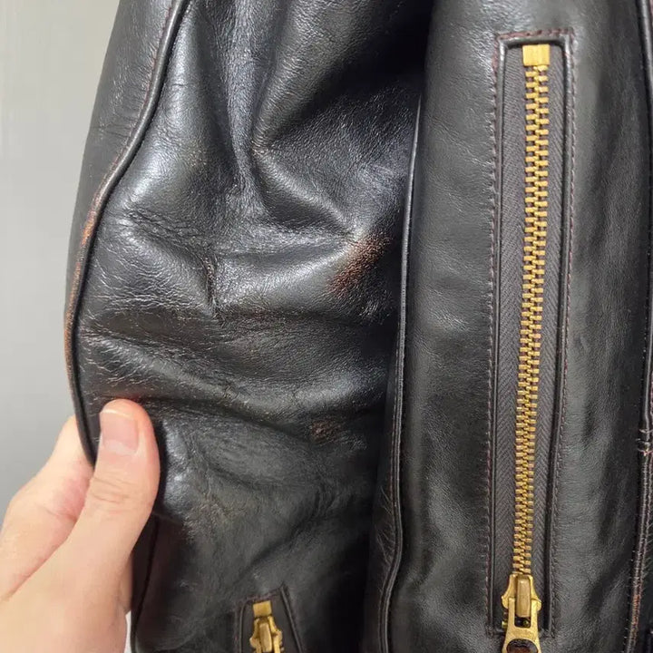 [BUNJANG] Masterfilm Roadchamp Horsehide Leather Jacket / 마스터필름 로드챔프 홀스하이드 말가죽자켓 36