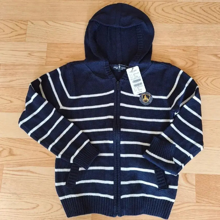[BUNJANG] Pierre Cardin Navy Striped Hooded Zip-up Jacket / 피에르가르뎅 네이비 스트라이프 후드 집업 (새상품)