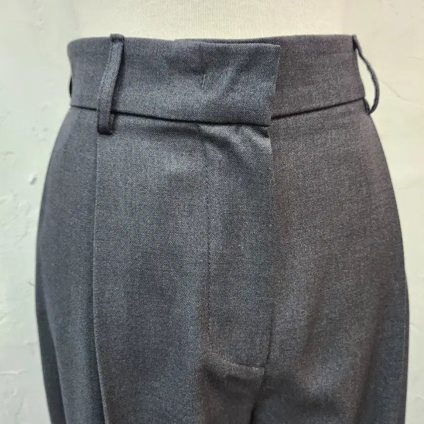 [BUNJANG] Dark Gray Wide Slacks / 다크 그레이 와이드 슬랙스