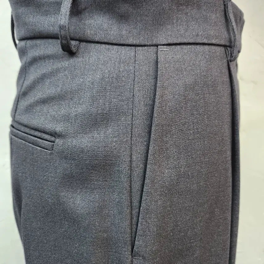 [BUNJANG] Dark Gray Wide Slacks / 다크 그레이 와이드 슬랙스