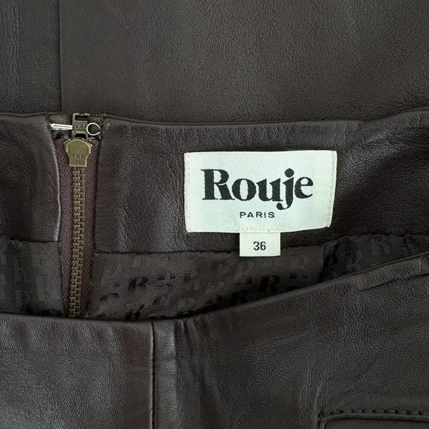 [BUNJANG] Rouje Midi Lambskin Leather Skirt / Rouje 루즈 미디 가죽스커트