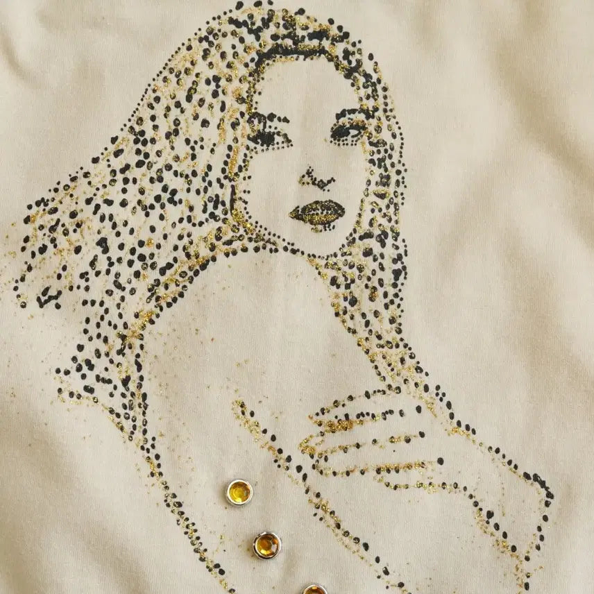 [SOLD OUT] y2k 큐빅 프린팅 사이드 셔링 나시 1887