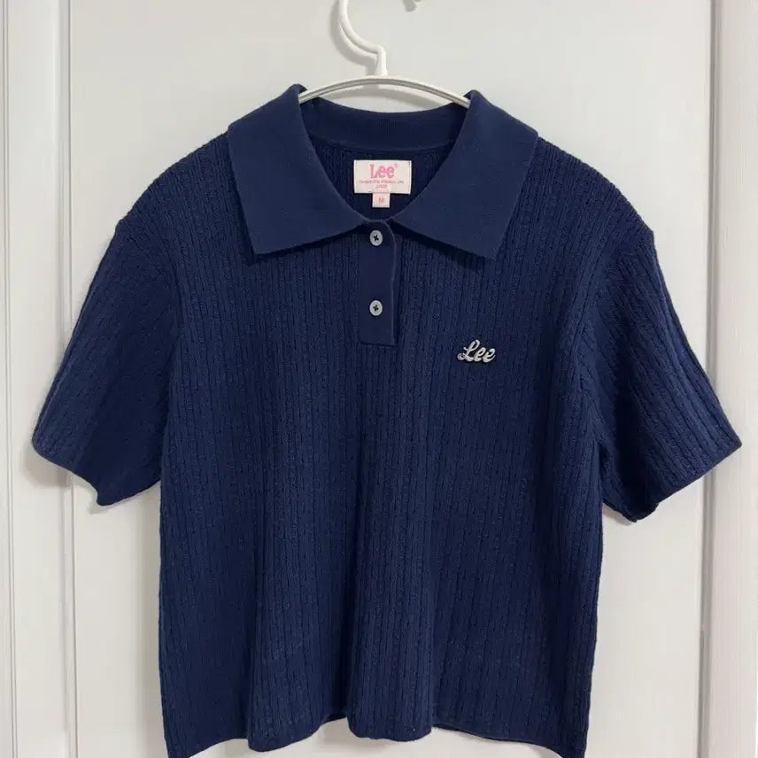 [BUNJANG] LEE Navy Short Sleeve Knit Top / 리 반팔 니트