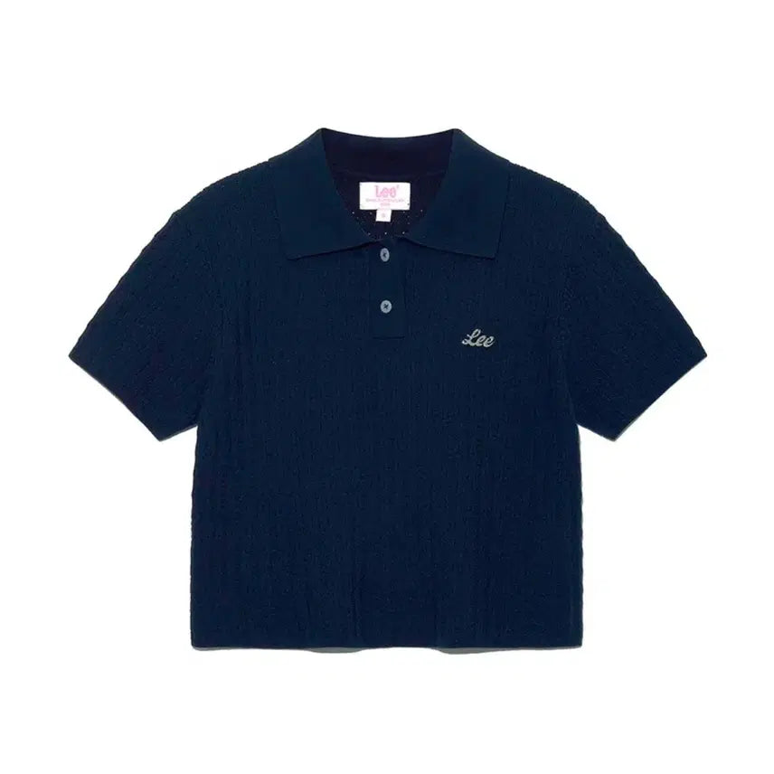 [BUNJANG] LEE Navy Short Sleeve Knit Top / 리 반팔 니트
