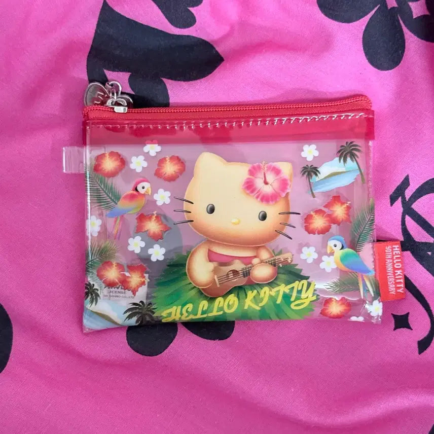 [BUNJANG] Sanrio Hello Kitty 50th Anniversary Tanning Kitty PVC Pouch / 정품) 산리오 헬로키티 50주년 태닝키티 PVC 파우치
