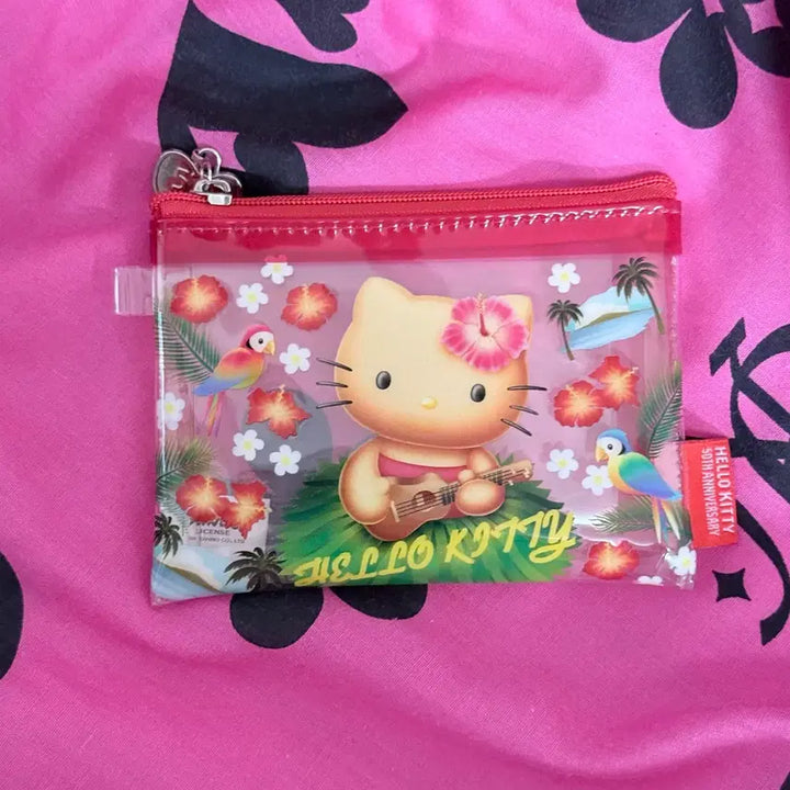 [BUNJANG] Sanrio Hello Kitty 50th Anniversary Tanning Kitty PVC Pouch / 정품) 산리오 헬로키티 50주년 태닝키티 PVC 파우치