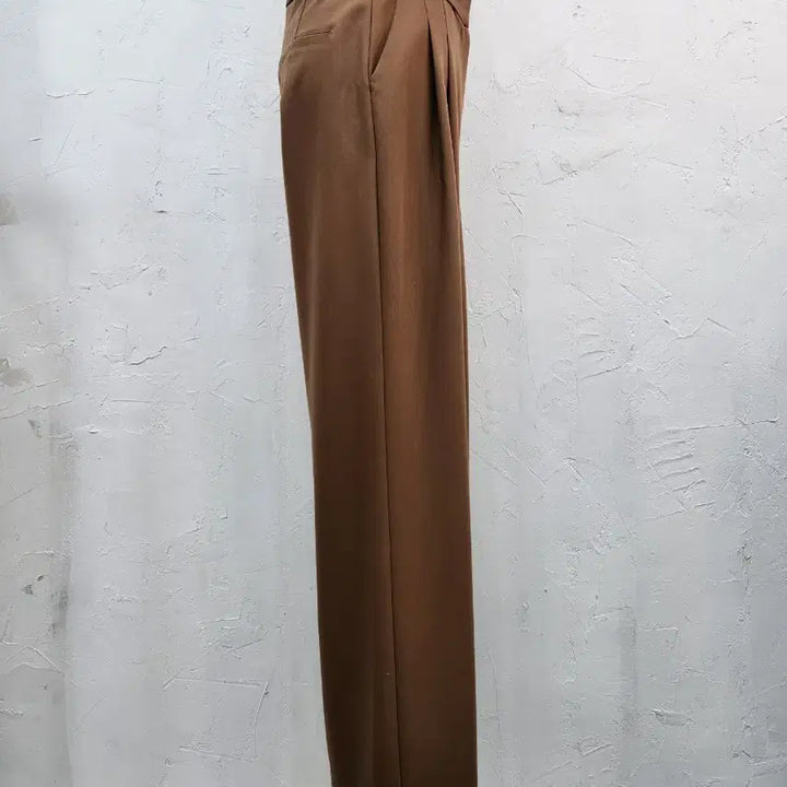 [BUNJANG] Wide Pleated Slacks / 브라운 와이드 플리츠 팬츠