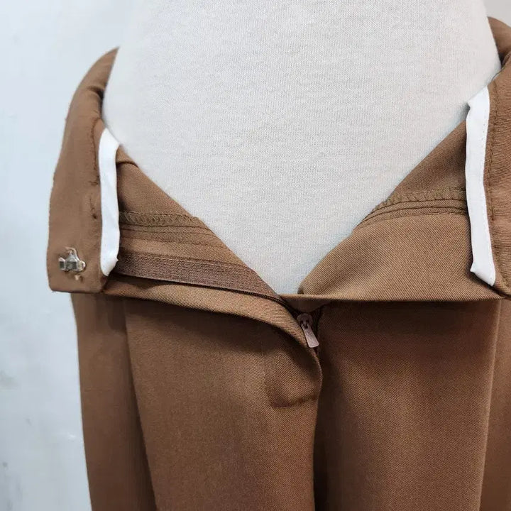 [BUNJANG] Wide Pleated Slacks / 브라운 와이드 플리츠 팬츠