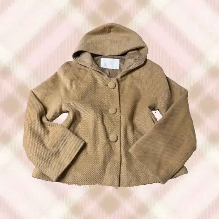 [BUNJANG] Liz Lisa Latte Beige Ribbon Short Coat / 리즈리사 라떼 베이지 후드 리본 숏코트 히메 갸루 러블리 로걀 빈티지