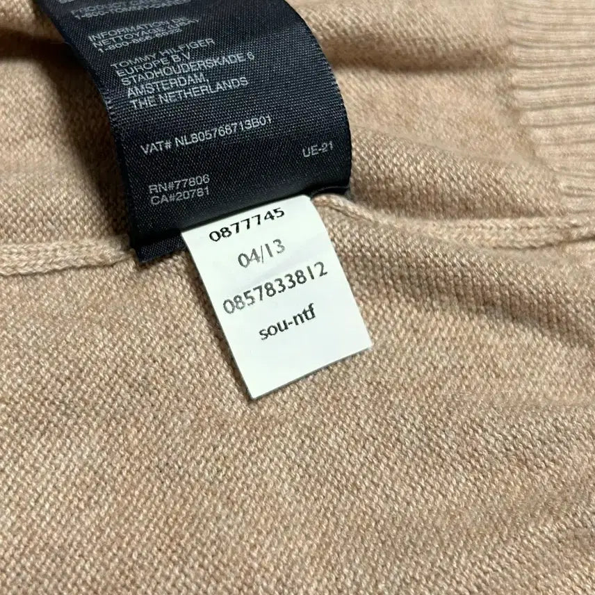 [BUNJANG] Tommy Hilfiger Beige Cotton V-Neck Knit Sweater / [XL] Tommy 타미힐피거 베이지 코튼 브이넥 니트
