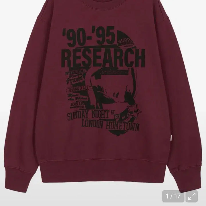[BUNJANG] VIVASTUDIO Burgundy Sweatshirt / 비바스튜디오 맨투맨 버건디