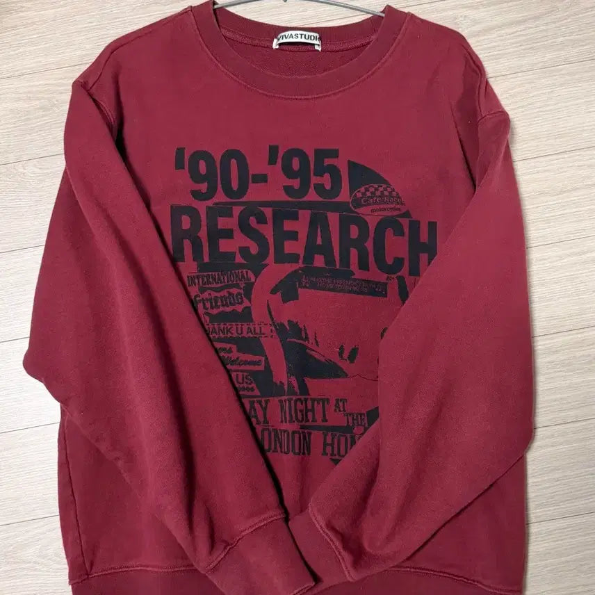 [BUNJANG] VIVASTUDIO Burgundy Sweatshirt / 비바스튜디오 맨투맨 버건디