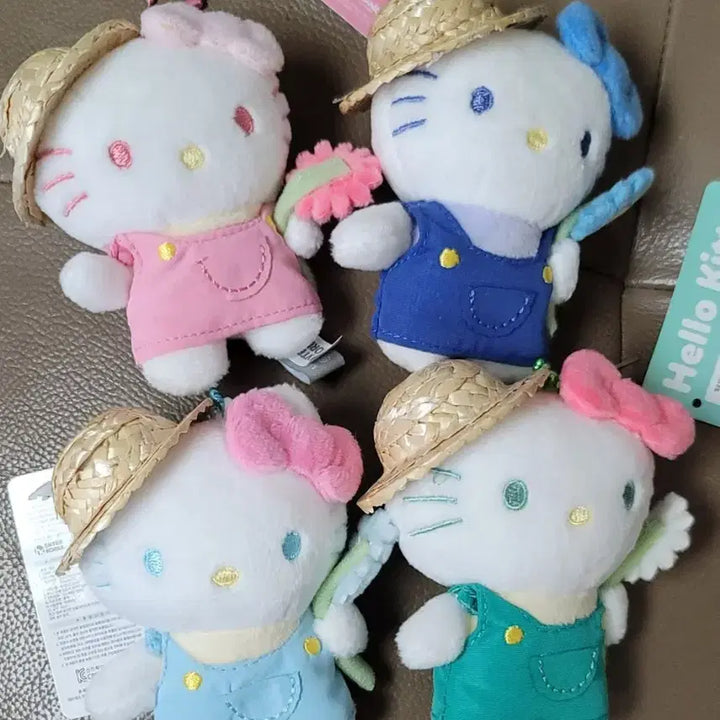 [BUNJANG] Hello Kitty Straw Hat Plush Keyring Doll / 헬로키티 밀짚모자 봉제인형 키링 헬로키티가든인형