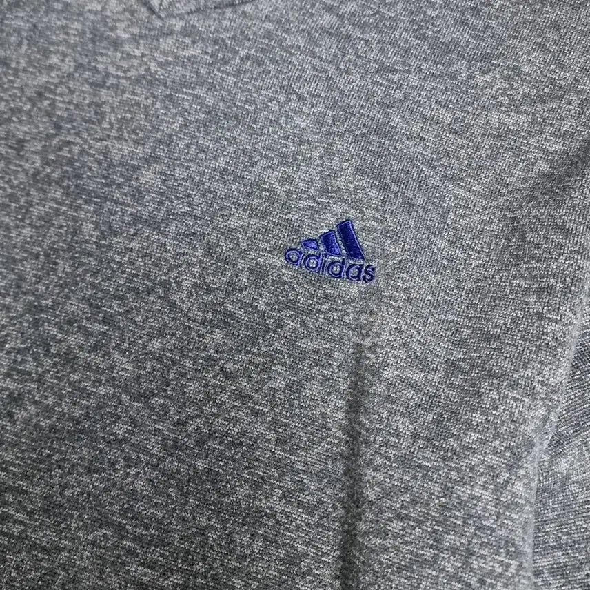 [BUNJANG] Adidas Vintage V-Neck Long Sleeve T-Shirt / 한국제 빈티지 아디다스 V넥 긴팔 티셔츠 그레이(105)