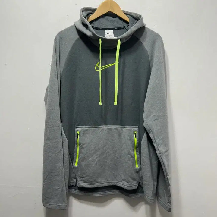 [SOLD OUT] 나이키 회색 형광색 후드티 L
