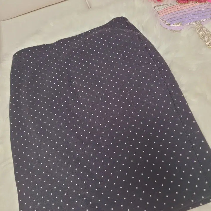 [BUNJANG] Black Polka Dot Midi Skirt / 검정색 물방울무늬 스커트 수입
