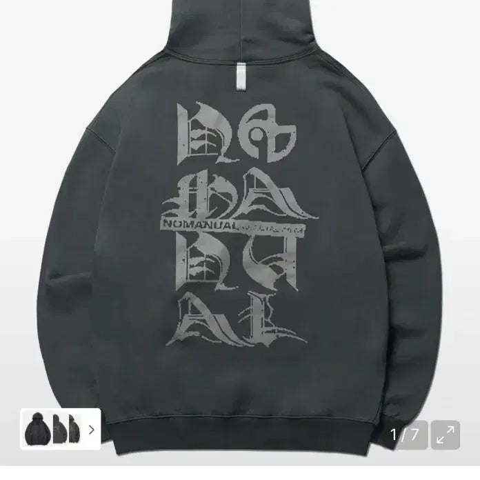 [SOLD OUT] (L) 노매뉴얼 BLACK LETTER HOODIE 후드티 판매