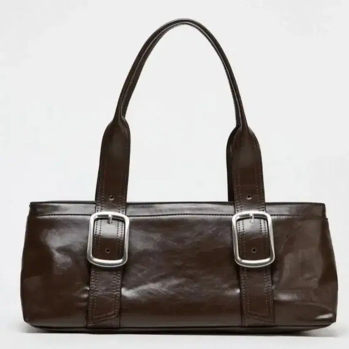 [BUNJANG] ZARA Buckle Baguette Bag Shoulder Bag / 자라 브라운 은장 버클 바게트백