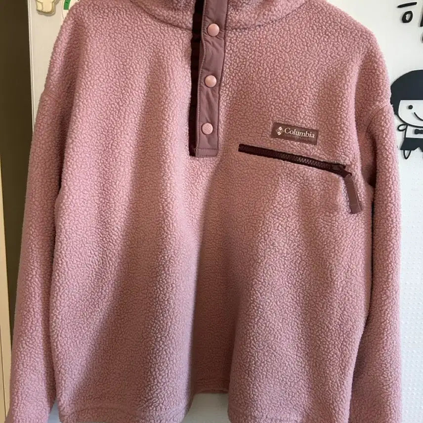 [BUNJANG] Columbia Pink Fleece Jacket XL / 컬럼비아 핑크색 뽀글이 플리스 XL
